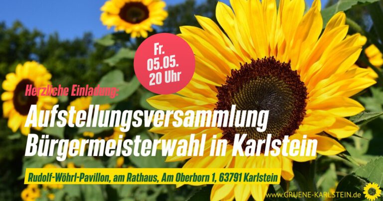 Aufstellungsversammlung für die Bürgermeisterwahl 2023 am Fr. 5. Mai